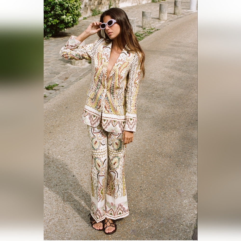 Zara Linen Print pants